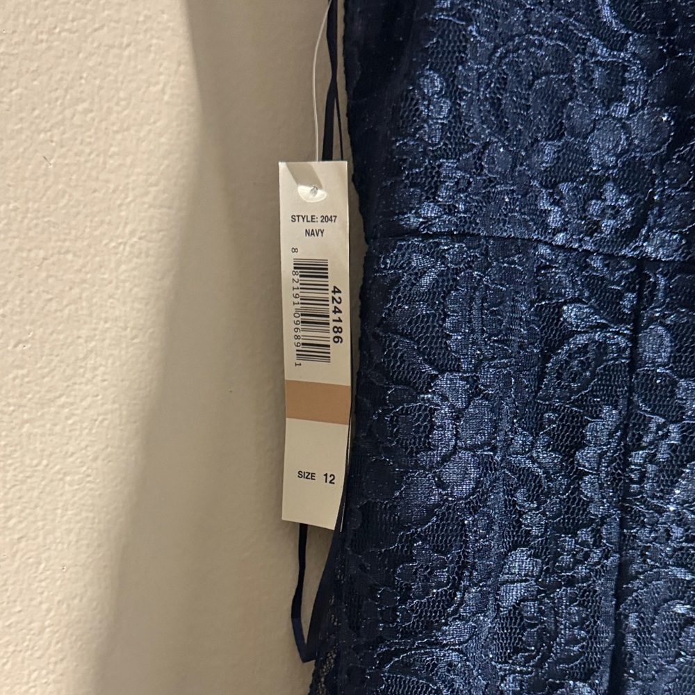 R & M Richards Navy Lace Maxi Dress - Picture 4 of 4